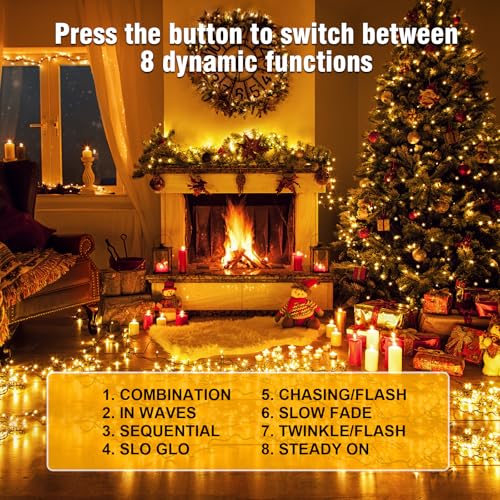 Nisocy 33FT LED String Lights Outdoor Waterproof – Warm White Fairy Lights with Plug, Connectable Christmas Tree Lights for Patio, Garden, Bedroom, Wedding, Party, Decor - style: 33FT, Warm White