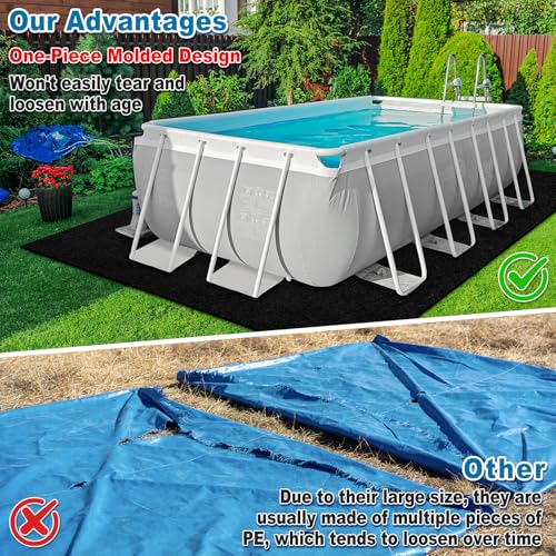 11x7.5Ft Rectangular Pool Liner Pad for Above Ground Swimming Pools,250g/㎡ Heavy Duty Pool Ground Mat Under Pool Pad, Durable Pools Bottom Liner Protector to Prevent Puncture and Extend Liner Life - size: 11' x 7'wid_ft_inches" (Rectangular)