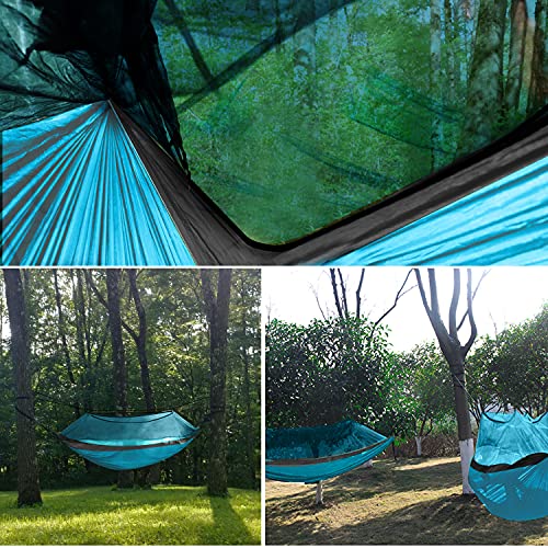 Gold Armour Camping Hammock - Camping Essentials, Double Hammock with Bug Net, Camping Gear Hammock for Outside, Hiking, and Travel (Sky Blue & Gray) - color: Sky Blue & Gray