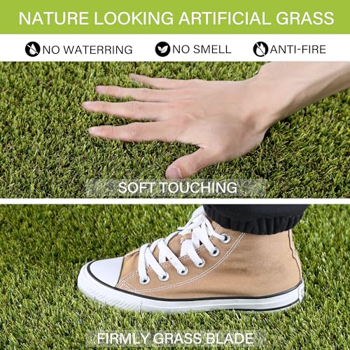 SUNTURF Dog Grass Pads 4 x 6 FT, 0.8 Inch High Pile Artificial Grass Pads for Dogs Potty, Fake Grass Rug Indoor Outdoor Lawn Landscape for Garden Turf Mat for Dogs Training - size: 4x6 FT