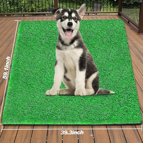 Artificial Grass, Large Artificial Turf, Synthetic Grass Mat Training Pad for Small/Medium/Large Dogs, Fake Grass Rug with Drainage Holes, Indoor Outdoor Rug Patio Lawn Decoration (3.28'x4.92') - size: 3.28'x4.92'