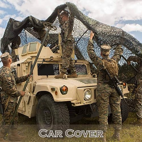 Camo Netting Camouflage Netting 6.5ft×10ft,10ft×10ft, 20ft×20ft,with Mesh Backing, Hunting Blind Nets, Sunshade Canopy, Army Tarp Fence Net for Party Decoration, Photograph and Car Cover - color: Dry Grass, size: 10ftx20ft