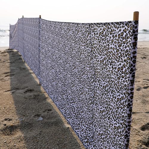 erda Sand Leopard Pro Beach Recycled Polyester Rip-Stop 20 ft Lightweight Windscreen, Privacy Screen, Wind Blocker, Free Matching Shoulder Bag