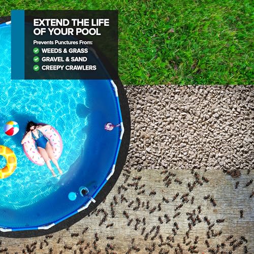 Above Ground Pool Liner Pad, 24' Foot Round, Pre-Cut Heavy Duty Outdoor Pool Pads for Above Ground Pools, Black Swimming Pool Liners for Padding and Protection, Thick Pool Mats to Prevent Punctures - size: 24 Feet