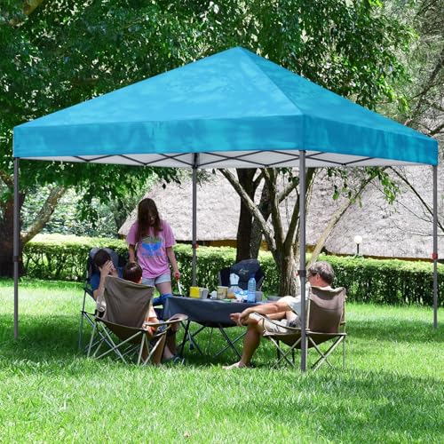 COOSHADE Durable Easy Pop Up Canopy Tent 10x10Ft, Sky Blue - color: Sky Blue, size: 10x10Ft