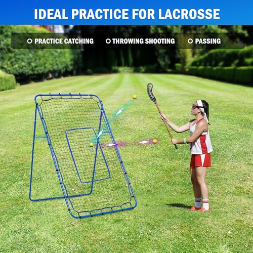 Volleyball Lacrosse Rebound Net Pro, WINTHAI Lacrosse Rebounder for Backyard, 7x4FT/6x4FT/4x4FT Bounce Back Net with Target Strike Zone, Easy Quick Setup, Volleyball Baseball Softball Soccer Training - size: 6ftx4ft