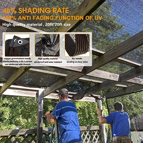 Shade Cloth for Plants Greenhouse, 40-50% Sunblock Shade Sails -for Outdoor Garden Pergola Patio Lawn Plant Sun Shade Cloths for Kennel Chicken Coop Easier to Hang Shade Net Cover - size: 6.5'x6.5'