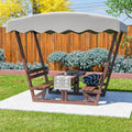 Outdoor Wooden Picnic Table with Removable Sunshade Canopy & Benches All-Weather Solid Wood Patio Dining Set for 4 6 Person Perfect for Backyard, Deck, Park, and Beach Brown - size: Table With Canopy