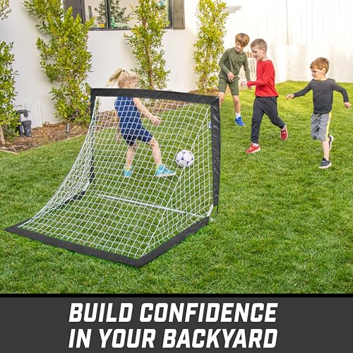 GoSports Portable Soccer Goals for Kids - 13 Color Options - Choose 4 x 3 ft or 6 x 4 ft - Team Tone Pop Up Nets for Backyard - color: Black, style: 4 ft x 3 ft