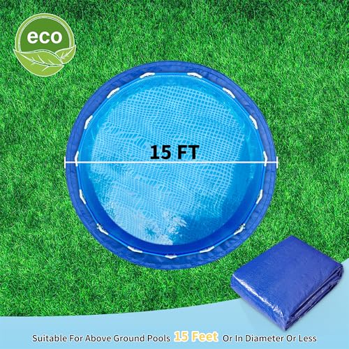 RAINDEWAY 15FT Pool Liners,Swimming Pool Ground Cloth,Multipurpose Round Tarp for Under Pool,Easy to Fold Pool Liner Pad for Above Ground Pool Mat Protector Pad Prevents Punctures Pool,Durable,Blue - size: 15FT