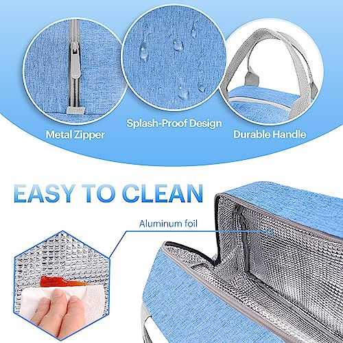 Lunch Bag for Women & Men Adult Insulated Lunch Box, Small Leakproof Cooler Food Lunch Containers Reusable High Capacity Lunch Tote Bags for Work, Travel, Outdoor (Blue) - color: Blue