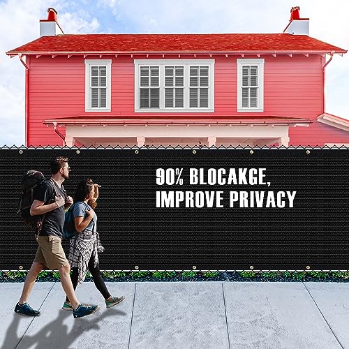 6' x 50' Fence Privacy Screen,Privacy Fence Shade Covers - 90% Blockage Heavy Duty Fence Panels for Garden Backyard Outdoor Home Decoration (Black) - color: 6' x 50' Black, size: 6' X 50'