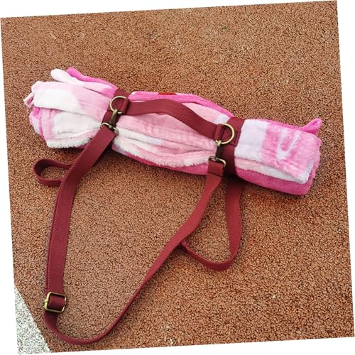 Yoga Mat Carrying Strap and Picnic Blanket Carry Strap Elastic Red Sturdy Sling with Handle for Outdoor Travel Camping Fitness