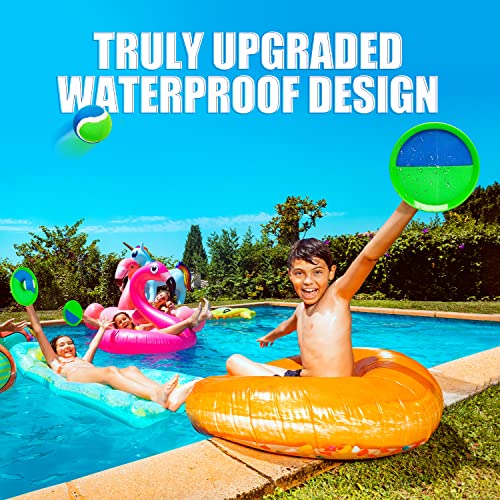 Toss and Catch Ball Game Set, Sticky Ball Paddle Catch Game for Kids, Summer Outdoor Backyard Beach Pool Yard Toy Gift for Boys Girls Ages 3-12 - color: Blue Green, size: 2 Paddles 2 Balls