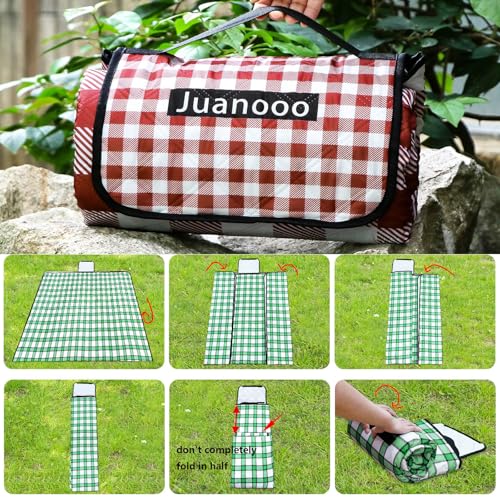 Large Cute Gingham Picnic Blanket Outdoor Camping Picnic Mat Foldable Waterproof Sand Proof Beach Blanket 77"X58" Portable Rug for Picnics Beach Lawn Grass Hiking Concerts Tent Play Mat, Green & White - color: Green & White Gingham