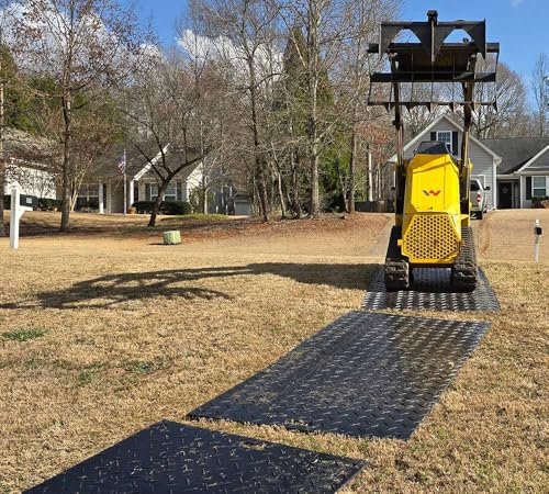 Mytee Products Ground Protection Mats - Black 4′ x 8′, Heavy Equipments Mats, Temporary Roadway Matting, Diamond Plate Tread and Smooth Surface - color: Black (Smooth), size: 1 - Pack