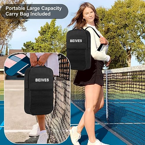 Pickleball Paddles, USAPA Fiberglass Pickleball Paddles Set of 4, Pickleball Set with 4 Pickleball Rackets, Including 4 Pickleballs & 1 Carry Bag, Pickle Ball Paddles Set for Men, Women - color: 3.Rosepink&Lightgreen-set of 4
