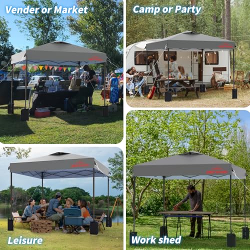 10x10 Pop Up Canopy, Easy Up Canopy Tent, Heavy Duty Tents for Parties, One Person Set Up Event Tent, Light Gray - color: Light Gray, size: 10x10