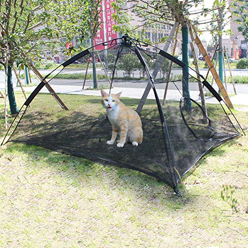 Portable Large Pop Up Pet Cat Tents Enclosures for Outside Patio - color: Black-Standard