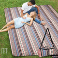 Picnic Blankets Extra Large Outdoor - Beach Blanket Waterproof Sandproof with Shoulder Strap, Machine Washable, Picnic Mat with Stakes for Grass Concert, Park.BohoPattern - color: Red