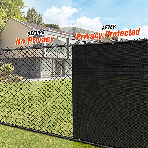 iCover 4x50ft Privacy Screen Fence, Outdoor Fencing Panels, Garden Windscreen Mesh Shade Sail Net Barrier, Include Reinforced Bindings and Brass Grommets Cable Zip Ties, Black - color: Black, size: 4x50ft