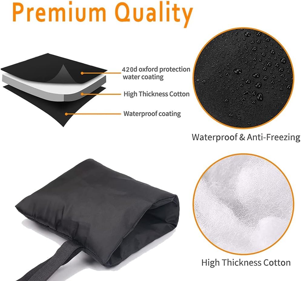 3 Pack Outdoor Faucet Covers for Winter Upgraded Thicken 8.51" H x 6.11" W Outside Garden Faucet Cover Hose Bib Insulation Cover Socks Cold Weather Waterproof Reusable Freeze Protection Cover