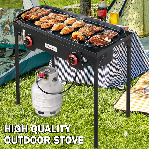 Vivicreate High Pressure Propane Gas Outdoor Camping BBQ Grill Stove Burner Estufas de Gas para Cocinar Afuera Es gas propano Regulator 20 PSIG