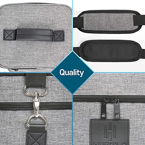 HAMILO 4 Bottle Wine Carrier - Gray, Champagne Carrier Bag, Waterproof Wine Tote Bag with Expandable Zipper and Padded Shoulder, Insulated Wine Bag, Wine Cooler Bag, Wine Accessories Gift for Women