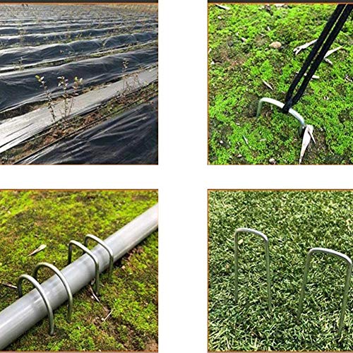 AAGUT Landscape Staples 12 Inch 8 Gauge Galvanized Fence Stakes 20 PCS Anti-Rust Landscape Pins for Secure Lawn Fabric, Weed Barrier Fabric, Ground Cover, Dripper Irrigation Tubing Soaker Hose - color: Silver, size: 12'' x 20Pcs-8Ga