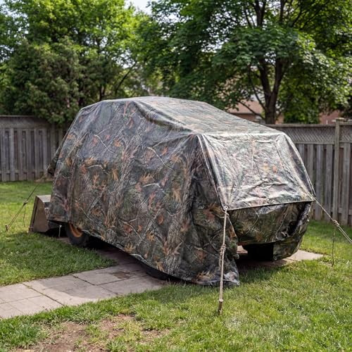 Heavy Duty 11 Mil Tarp Cover Waterproof UV Resistant Tarpaulin Used for Outdoor, Hunting, Camping, Backpacking, Canopy Tent, Ground Tarp, Cover Boat, Motorcycles, Roofs, Wood - color: Tree Camo-11 Mil, size: 6 Feet x 8 Feet