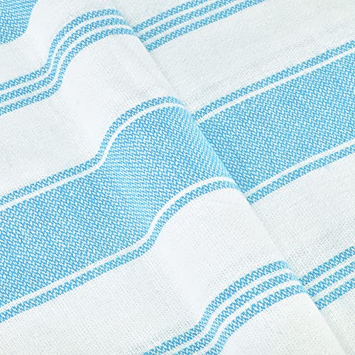 GLAMBURG Peshtemal Turkish Towel - Beach Towels Oversized 36x71 Set of 2, Cotton Beach Towels for Adults, Soft Durable Absorbent Extra Large Bath Sheet Hammam Towel - Aqua Blue - color: Aqua, size: 2 Pack
