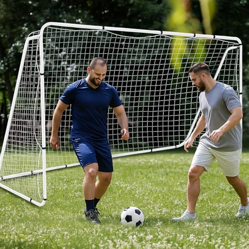 Liliful 12 x 6/10 x 6.5 ft Soccer Goal for Backyard Portable Soccer Net and Steel Weatherproof Frame Folding Goals with 6 Ground Stakes for Adults Youth Outdoor Training Competition - size: 12 X 6 Ft