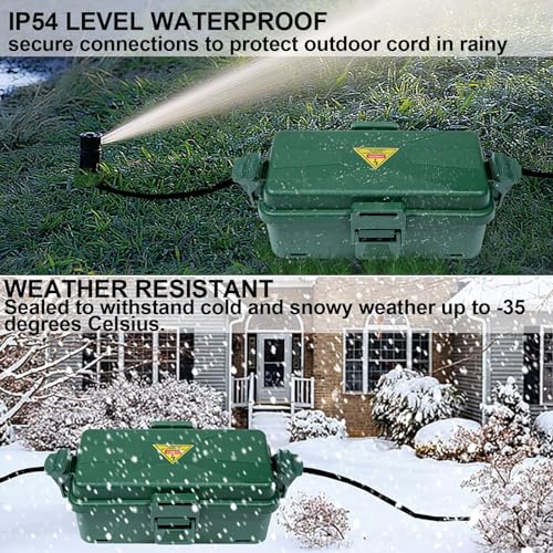 Outdoor Electrical Box Waterproof IP54-rated Outdoor Outlet Box Black Outdoor Extension Cord Cover Box (Inner 6.5 x 3.5 x 2.2inch) Wall-Hangable Waterproof Box for Protect Outlet(2 PCS Green) - color: 2 PCS Green