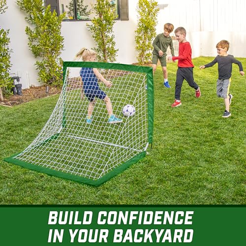 GoSports Portable Soccer Goals for Kids - 13 Color Options - Choose 4 x 3 ft or 6 x 4 ft - Team Tone Pop Up Nets for Backyard - color: Dark Green, style: 4 ft x 3 ft