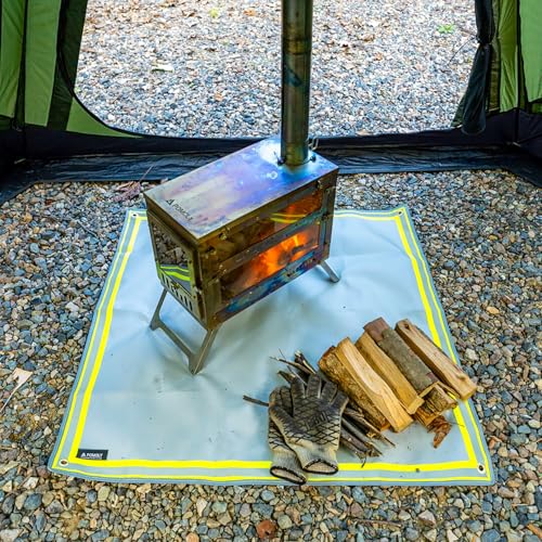 POMOLY Fire Pit Mat,Fireproof Mat Visible at Night-Great for Deck Fire Pit Base,Patio Fire Pits Pad for Outdoor Wood Burning, Wood Floor, Grass, Campsite, Lawn(39.4'' X39.4'') - size: Large