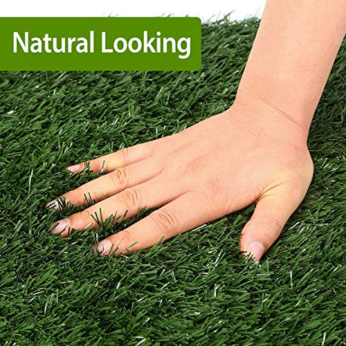 Grass Patch for Dogs, Artificial Grass for Dogs Potty with Tray, Fake Grass for Dogs Indoor and Outdoor Use, Puppy Training Pad, for Medium and Small Dog-Replacement