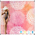 Famstar Beach Blanket Oversized Extra Large 78" X 81",Waterproof Sandproof Beach Blanket 1-7 Adults Lightweight Durable for Travel Camping Hiking Picnic - color: Flower, size: 78" X 81"