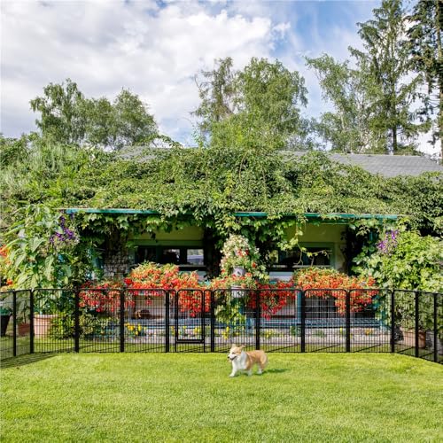 Yaheetech Dog Playpen Outdoor, 40 inch 16 Panels Dog Pen Indoor Heavy Duty Puppy Exercise Pen Metal Pet Fence for RV Camping/Yard/Garden - size: 40"