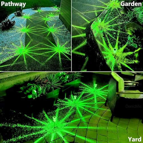 DenicMic Solar Lights Outdoor 10 Pack Waterproof Green LED Stainless Steel Stake Outside Lights for Yard Pathway Garden Driveway Walkway Landscape Path Lighting - color: Green 10Pack
