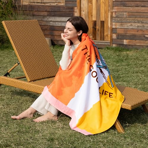 Berkshire Peanuts® Snoopy Beach Towel — 100% Cotton Pool & Beach Towel, Absorbent, Quick-Drying & Sand-Free, 36'' × 72'', Snoopy Beachy Good Life - color: Snoopy Beachy Good Life