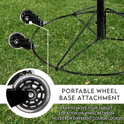 Franklin Sports Disc Golf Baskets - Portable Disc Golf Target with Chains Included - Disc Golf Basket Stand Equipment for Hole + Course Creation - style: Championship Steel Chain