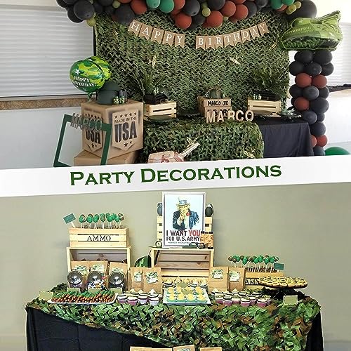 Camo Netting Camouflage Netting 6.5ft×10ft,10ft×10ft, 20ft×20ft,with Mesh Backing, Hunting Blind Nets, Sunshade Canopy, Army Tarp Fence Net for Party Decoration, Photograph and Car Cover - color: Woodland 02, size: 20ftx20ft