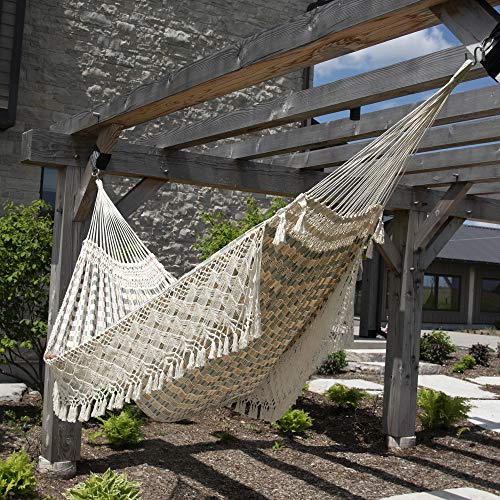 Vivere Authentic Brazilian Luxury Hammock - 450 lb Capacity (Honey Island) - color: Honey Island