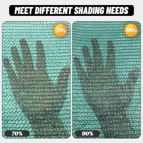 Cool Area 90% Sun Shade Cloth Mesh Tarp with Grommets for Plant Cover 6x8ft Patio Canopy Garden Pergola Greenhouse Car Barn Kennel Dark Green - color: 90% Shade-Dark Green, size: 6FTx8FT