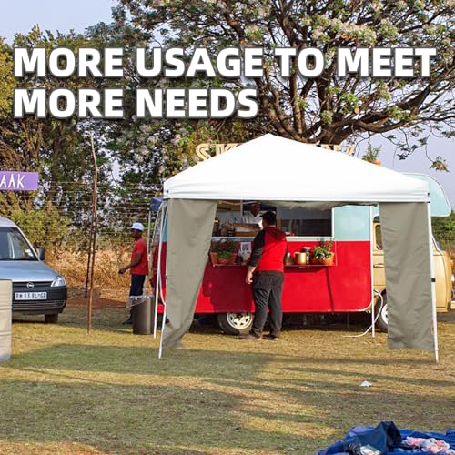 Sunshade Sidewall, SunWall with Door and Window for 10×10 Pop Up Canopy Straight Leg, Outdoor Instant Canopies Wall, 1 Pack Canopy Sidewall Only (Spliceable, Khaki) - color: Khaki - Spliceable