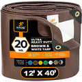 Xpose Safety 12' x 40' Ultra Heavy Duty Tarp - 20 Mil Waterproof Tarps for Camping, Outdoor Adventures & Tent Cover, UV Protection, Reinforced Corners, All-Weather Durability - size: 12' x 40'