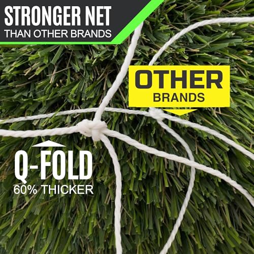 QUICKPLAY Q-Fold Soccer Goal | 30-Second Folding Design for Easy Setup | Portable & Weatherproof uPVC Soccer Goal for Backyard | Durable Post for Adults & Kids - style: 6 x 4'