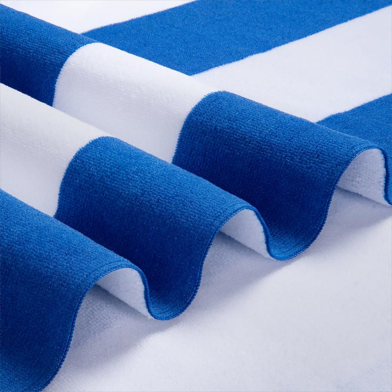 WILFA Extra Large Beach Towel - Oversized Mircofiber Beach Towel 40'' x 70'', XL Striped Lightweight Pool Towel, Big Cabana Swim Travel Towel for Adults Mens Women,Navy Blue - color: Navy Blue