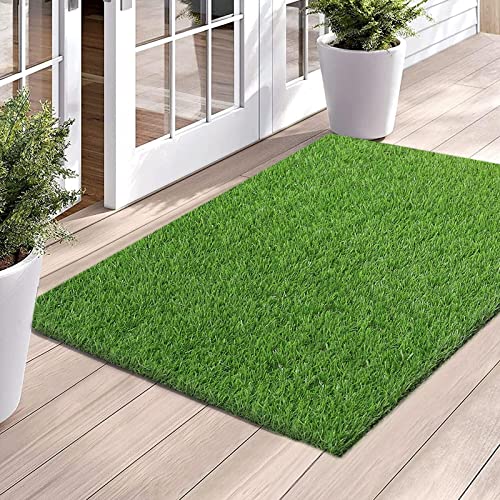 Bsmathom Artificial Grass Rug Indoor Outdoor Rug, Professional Dog Potty Training Rug, Fake Grass Rug Synthetic Grass Mat Door Mats with Drainage Holes for Balcony Patio Garden (39.3 x 31.5Inch) - size: 39.3 x 31.5 Inches