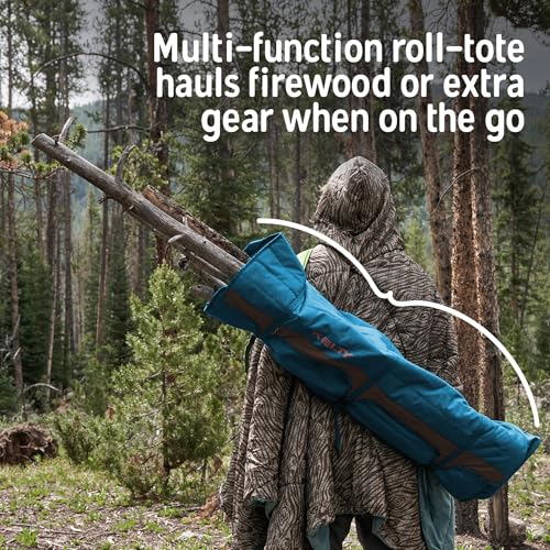 Kelty Deluxe Lounge Chair – Folding Outdoor Camp Chair, Insulated Cupholders, Customized Recline, Steel Frame, Padded Roll Storage, 2024 (Deep Lake) - color: Deep Lake / Fallen Rock